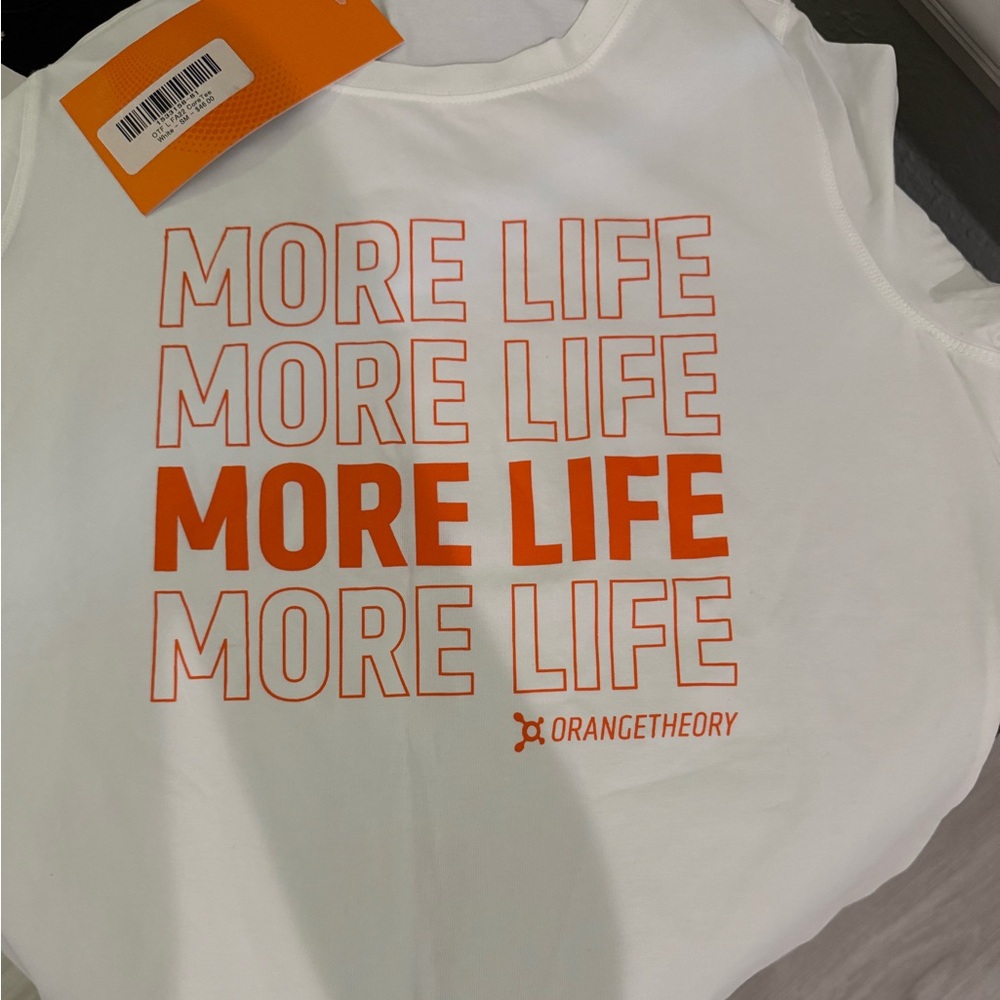 NWT Orangetheory White and Orange Graphic Tee
